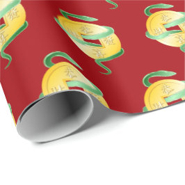 2025中国の年の旧正月金ゴールドコイン ラッピングペーパー