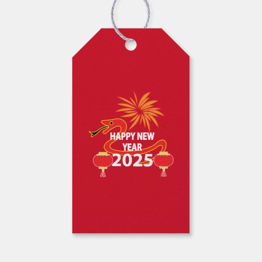 2025中国の年新年中国のの蛇口 ギフトタグ (裏面)