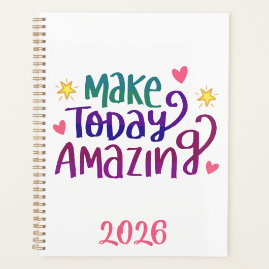 2025今日を素晴らしい作る | やる気を起こさせる通年 プランナー手帳 (正面)