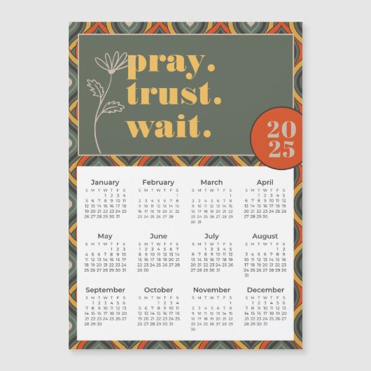 2025信頼祈待ちレトロイカット磁気カレンダー (正面)