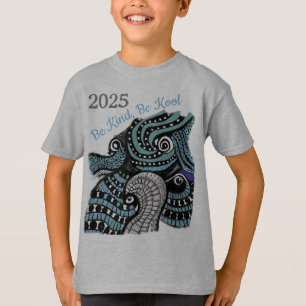 2025優しいbeドラゴンかっこいグラフィックアートプリント tシャツ