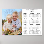 2025写真パーソナライズされた12ヶ月年始カレンダー ポスター (正面)