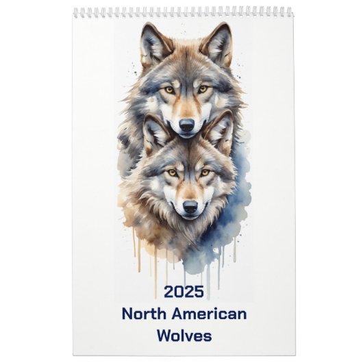 2025北アメリカの動物の水の色ウルフ カレンダー (カバー)