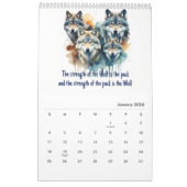 2025北アメリカの動物の水の色ウルフ カレンダー (1月 2026)