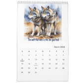 2025北アメリカの動物の水の色ウルフ カレンダー (3月 2026)