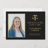 2025医学部MD金ゴールド写真卒業 案内状 (正面)