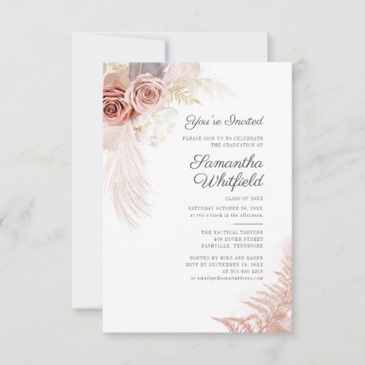 2025卒業パンパスグラスグラードパーティー 招待状 (正面)