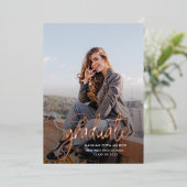 2025卒業パーティースクリプト卒業バラ金ゴールド 箔招待状 (立ち正面)