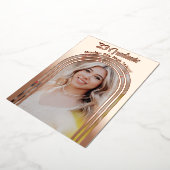 2025卒業パーティー写真アーチバラゴールドフォイルイン 箔招待状 (回転した状態)