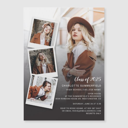 2025卒業写真コラージオープンハウスパーティー マグネット招待状 (正面)