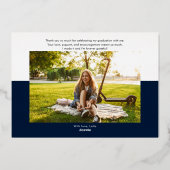 2025卒業式 スクリプト 卒業お礼 ゴールド 箔招待状 (裏面)