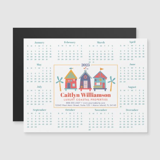 2025実在エステートエージェントカレンダービーチハウスマグネット (正面/裏面)