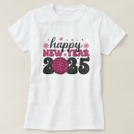 2025年あけましておめでとう | グリッター ディスコ パーティー Tシャツ
