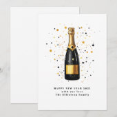 2025年あけましておめでとう ゴールド ブラック バブル シーズンカード (正面/裏面)