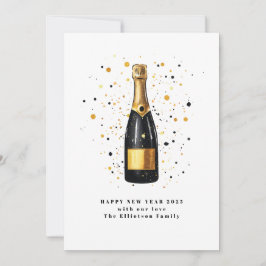 2025年あけましておめでとう ゴールド ブラック バブル シーズンカード