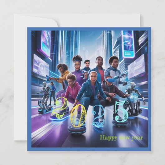 2025年あけましておめでとう タイポグラフィー ギフト フラット シーズンカード (正面)