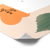 2025年おしゃれなピーチワイルドフラワー12ヶ月カレンダー ポスター (角)