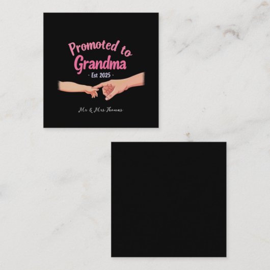 2025年おばあちゃんの設立のお知らせ スクエア名刺 (正面/裏面)