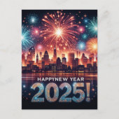 2025年おめでとう花火の街並 シーズンポストカード (正面)