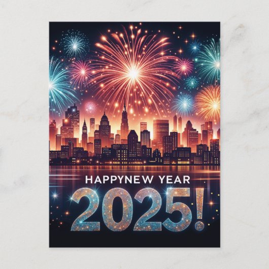 2025年おめでとう花火の街並 シーズンポストカード (正面)