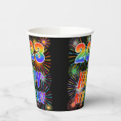 2025年おめでとう！，花火カラフル模様 紙コップ (左)