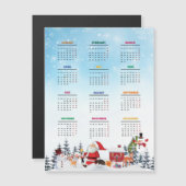 2025年おもしろいカレンダーSanta、雪だるま、トナカイ (正面/裏面)