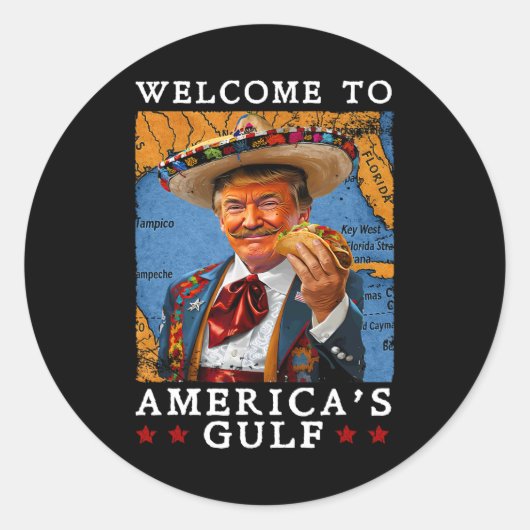 2025年おもしろいトランプMexico Tacoへようこそ ラウンドシール (正面)