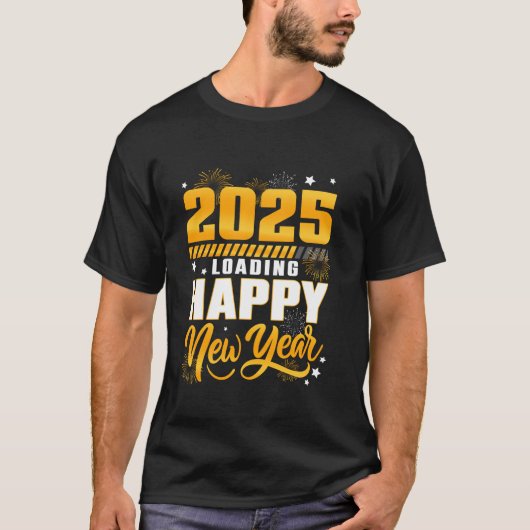 2025年おもしろい初めのお気に入り2025年の新しい年E Tシャツ (正面)