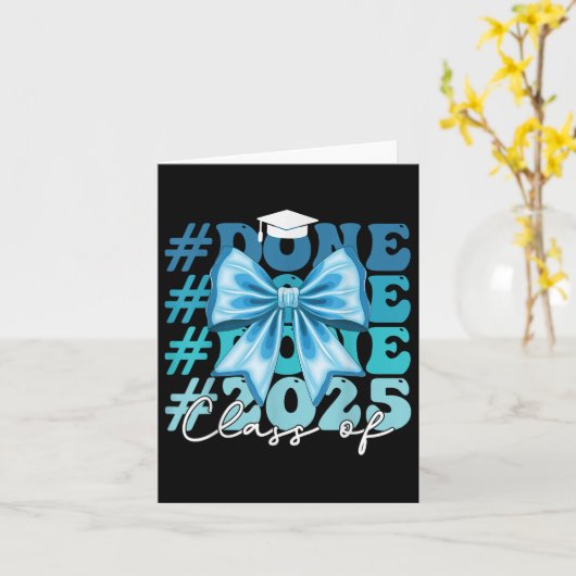 2025年おもしろい卒業ブルーボウ卒業生のクラス カード (黄色い花)