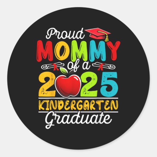 2025年おもしろい幼稚園グラのClのママ ラウンドシール (正面)