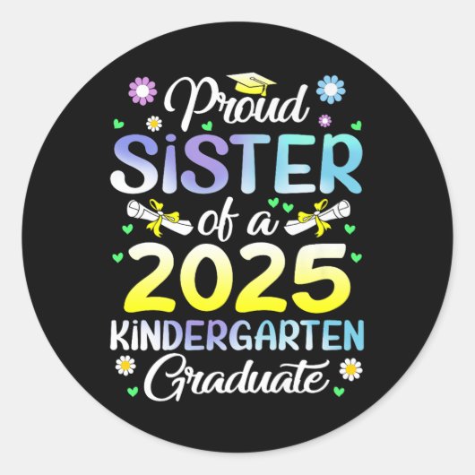 2025年おもしろい幼稚園Grクラスの姉妹 ラウンドシール (正面)