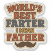 2025年おもしろい父の日ステッカー – 世界の最高の シール (正面)