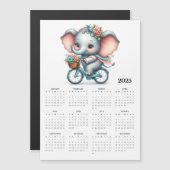 2025年お洒落磁石カレンダー上の象 (正面/裏面)