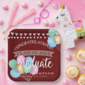 2025年お祝いバルーン卒業パーティー ペーパープレート (パーティー)