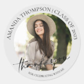 2025年かわいい写真卒業ありがとう ラウンドシール (正面)