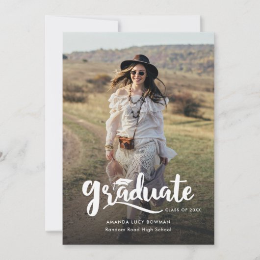 2025年かわいい写真卒業 案内状 (正面)