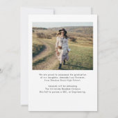 2025年かわいい写真卒業 案内状 (裏面)