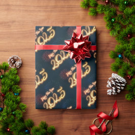 2025年きらめくおめでとう花火 ラッピングペーパー