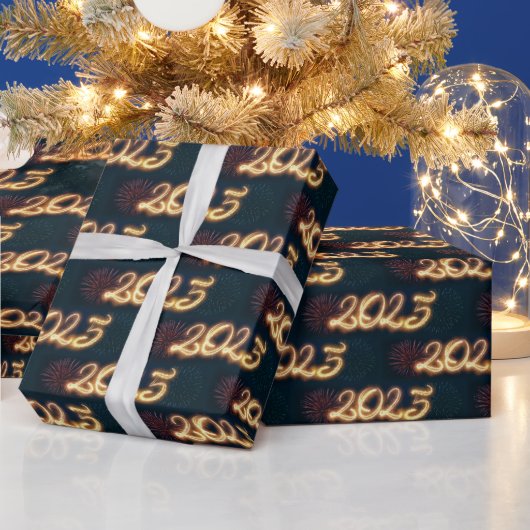 2025年きらめくの新年おめでとう ラッピングペーパー (クリスマス)