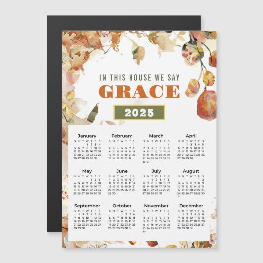 2025年この家で我々はグレース磁気カレンダーと言う (正面/裏面)