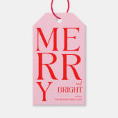 2025年と明モダンるい赤メリーピンクのクリスマス ギフトタグ (正面)