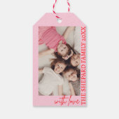 2025年と明モダンるい赤メリーピンクのクリスマス ギフトタグ (裏面)