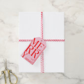 2025年と明モダンるい赤メリーピンクのクリスマス ギフトタグ (より糸付き)