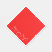 2025年と明モダンるい赤メリーピンクのクリスマス スタンダードランチョンナプキン (角)