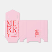 2025年と明モダンるい赤メリーピンクのクリスマス フェイバーボックス (折り畳みなし)