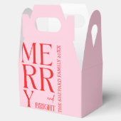 2025年と明モダンるい赤メリーピンクのクリスマス フェイバーボックス (オープン)