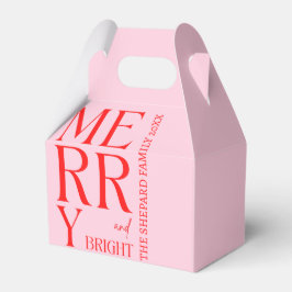 2025年と明モダンるい赤メリーピンクのクリスマス フェイバーボックス