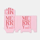 2025年と明モダンるい赤メリーピンクのクリスマス フェイバーボックス (折り畳みなし)