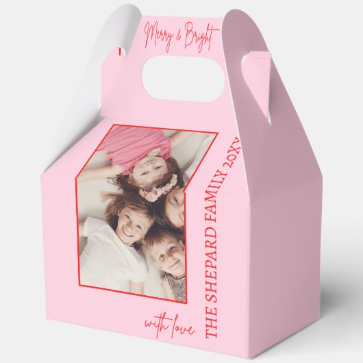 2025年と明モダンるい赤メリーピンクのクリスマス フェイバーボックス (裏面)