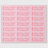 2025年と明モダンるい赤メリーピンクのクリスマス ラッピングペーパー (フラット)